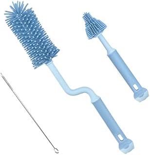 Touchfutrue Baby Bottle BrushSilicone Bottle Brush 3 Pcs Soft Mom Bottle Brushes for Cleaning Water Bottles, Baby Bottles, Baby Bottle Brush for Milk Bottle-Blue