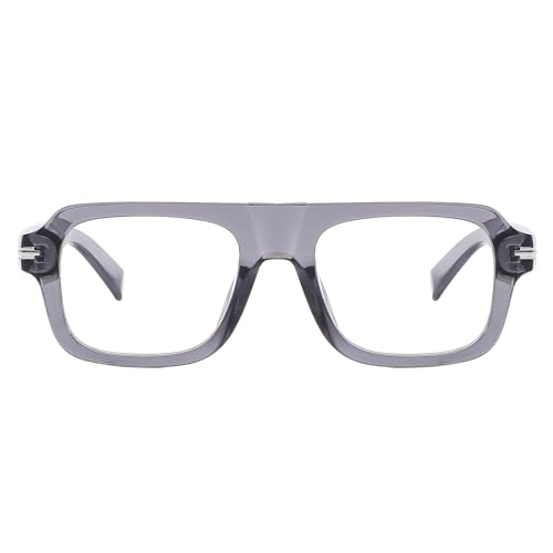 Image of LJCZKA Blue Light Blocking Glasses for Men Women Square Thick Frame Anti Eyestrain Computer Gaming Clear Lens Eyeglasses