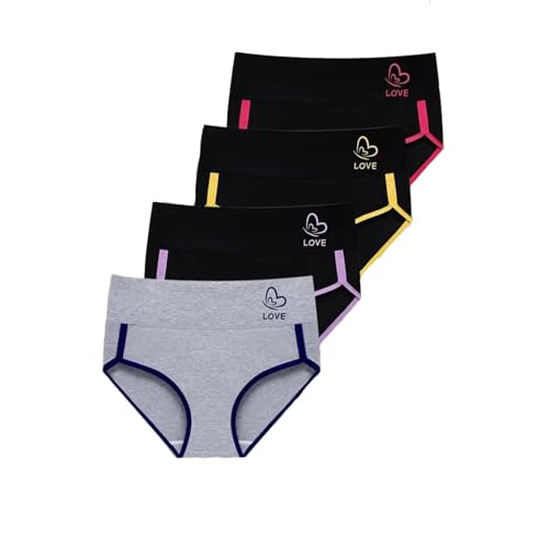 Women's Breathable Waisted Sports Underwear Brief Panties, 4-Pack, High Waist, Moisture (US, Alpha, Medium, Regular, Regular, Multicolor)