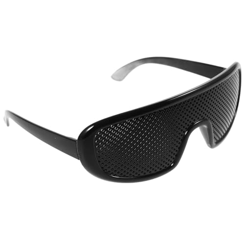 RORPOIR Gafas Estenopeicas Montura Negra, Gafas Portátiles Unisex Pequeñas Agujeros Múltiples, Ideales para Actividades al Aire Libre, Viajes y Uso Diario