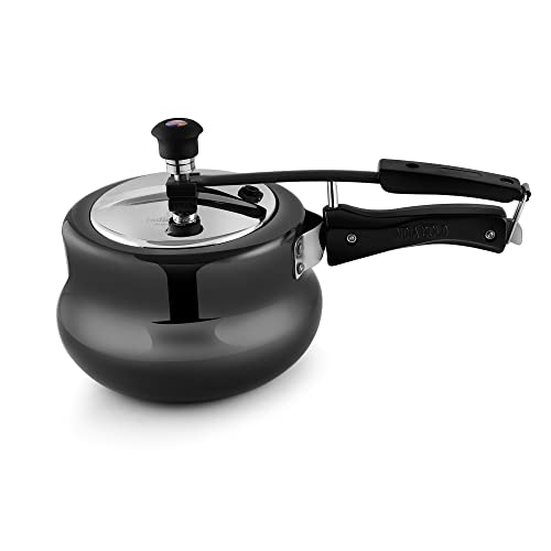 Image of Hard Anodized Induction Base Handi Shape Pressure Cooker with Stainless Steel Inner Lid (ISI Approved & 5 Years Warranty)