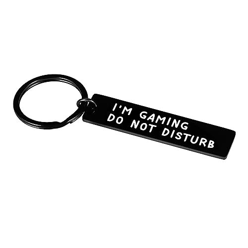 Funny Novelty Gift Do Not Disturb I'm Gaming Keychain Gamer Keyring For Teen Boys Mens Gamer Kids Sons Husbands Boyfriends Game Lovers Brother Womens Valentines Day Birthday Gifts For Him #TOP7