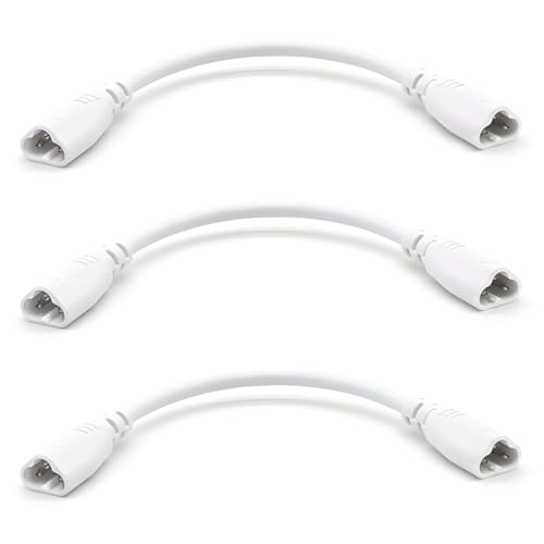 3Pcs-T5 T8 LED Tube Connector Cable Wire 9 inch Double Male to Male End Extension Cord for Integrated LED Fluorescent Tube Light Bulb Lamp Holder Socket(3Pcs 9Inch)