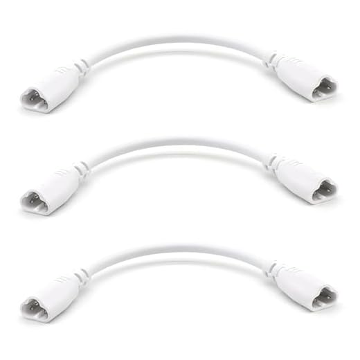 T5 T8 LED Tube Connector Cable Wire 8 inch Double Male to Male End Extension Cord for Integrated LED Fluorescent Tube Light Bulb Lamp Holder Socket(3-Pack 3Pin Male)