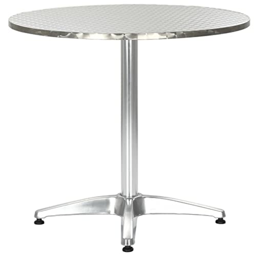 vidaXL Gartentisch Bistrotisch Balkontisch Terrassentisch Alutisch Stehtisch Bartisch Esstisch Gartenmöbel Tisch Silbern… – Bild 5