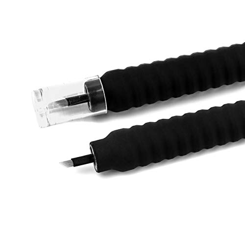 Best 2-in-1 Microblading Pen Supplies Kit for Flawless Eyebrows, 10 Pack, Premium Blading & Shader Microblades, Sterile Disposable Micro Brow Sharp Needles, Professional Double-Sided Ink Pens (9/5r)