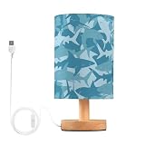 YYZZH Blue Shark Pattern Nightstand Lamp