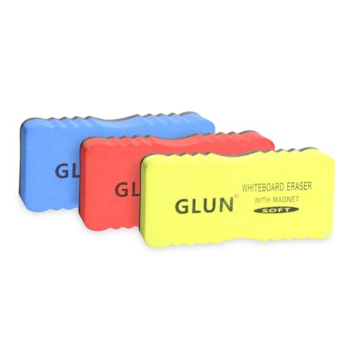 GLUN® Magnetic White Board Duster, Black Board Multicolour Duster for Erasing White Board Marker or Chalk, 3 Piece Handy Grip Ideal for Office, School, Tuition (B0DGDC3WHF) Amazon Price History, Amazon Price Tracker