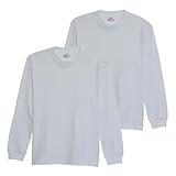 [ヘインズ] ビーフィー ロングスリーブ ロンT Tシャツ 長袖 丸首 BEEFY-T 綿100% 丸胴仕様 タグレス仕様 ビーフィロングスリーブTシャツ 2枚組 肉厚生地 無地 H5186-2 メンズ ホワイト XL