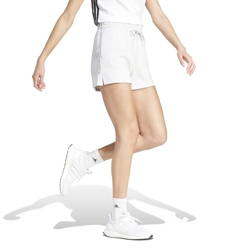 adidas Damen Essentials Small Logo Feel Cozy Shorts, Light Grey Heather/White, XXS – Ansicht 6