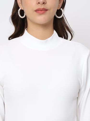 Image of Istyle Can Solid HIgh Neck Full Sleeve Stretchable Slim Fit Top for Women | Tops for Women | high Neck top for Women | Winter Tops for Women