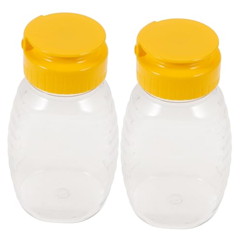 ULTECHNOVO 2個 蜂蜜??瓶 便利な調味料スクイーズボトル 漏れ防止密封設計 サラダドレッシング ケチャップ マスタード用 キッチン 再利用可能