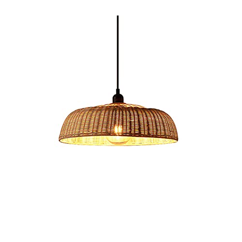 Abat-jour en forme de bol en rotin tressé pour lustre de plafond chic