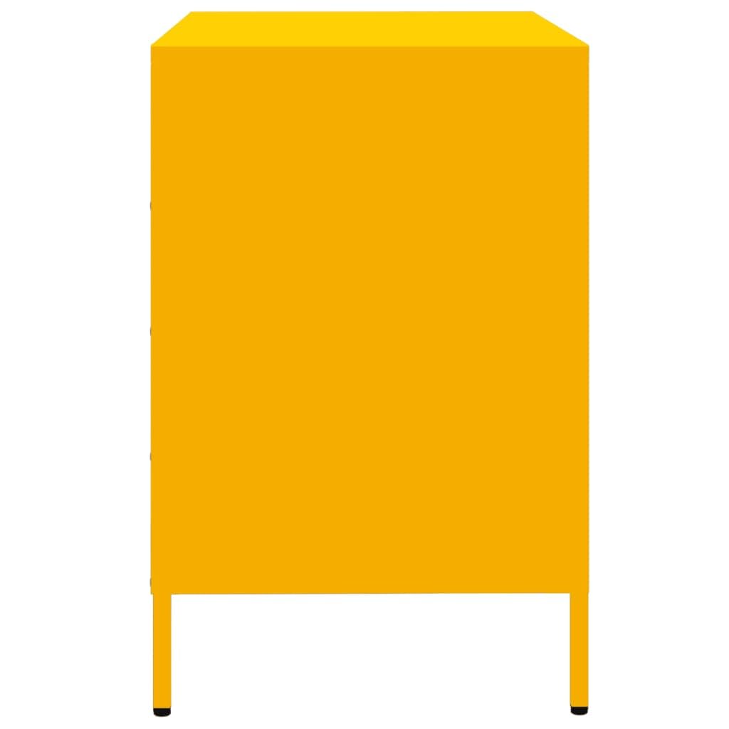 Générique Buffet Jaune Moutarde 68x39x58,5 cm Acier laminé à Froid Meubles Armoires & Meubles de Rangement Buffets & bahuts (Poids 19.03KG)