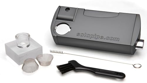 Pipa de tabaco Solopipe con encendedor recargable y cuenco de vidrio miniatura 1