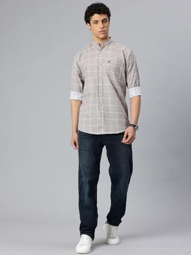 Image of Majestic Man Men's Pure Cotton Mandarin Collar Slim Fit Casual Shirt