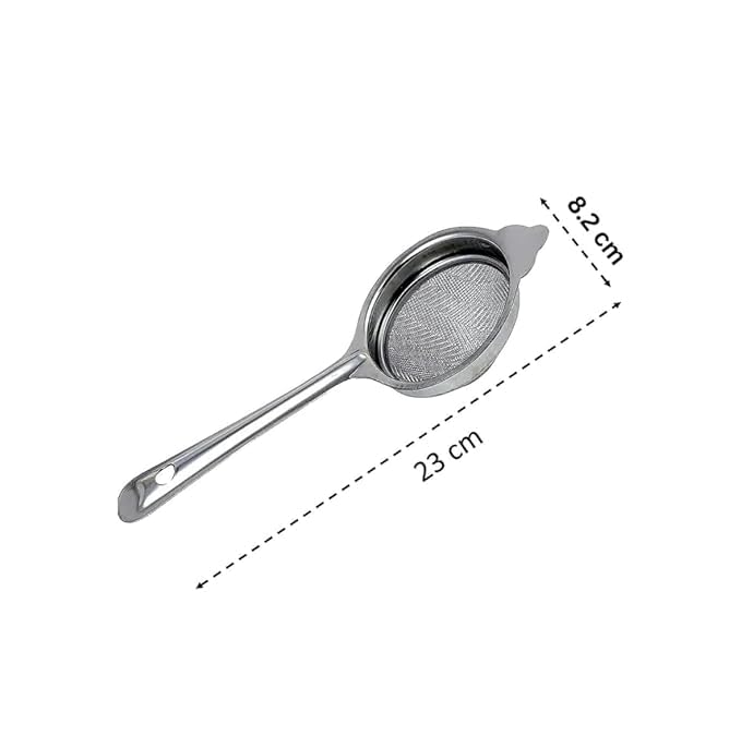 New Trend Single Net Strainer/Chalni with Long Handle for Tea & Coffee - Pack of 3 3