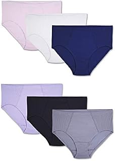 Fruit of the Loom Women's Plus Size Underwear Flexible Fit Brief Panties, 6-Pack