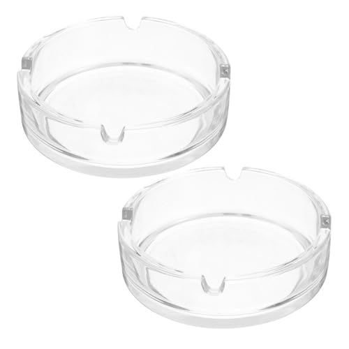 CONGARTENO 2piezas Ceniceros De Redondos Transparentes Para Uso Interior Exterior Patios y Terrazas Decorativo y Resistente Cenicero Para Casa y Oficina