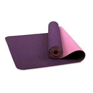 Yoga Mat Extra Thick Fitness & Workout Mat Non-Slip Exercise Yoga Mat High Density Eco-Friendly TPE Pliates Mat with Carrying Strap 72″x 24″x 1/4″