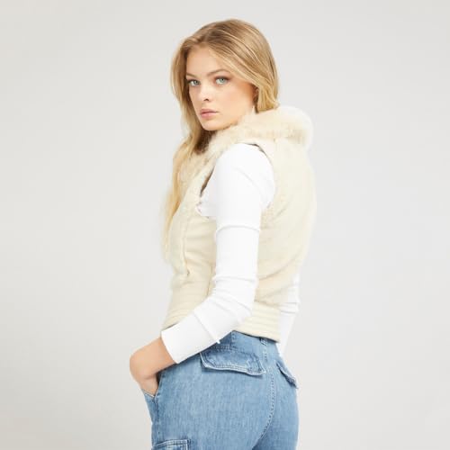 GUESS Women's Short Sleeve Jodie Faux Fur Vest2