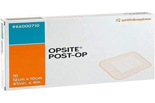 Smith & Nephew SJ66000710 Opsite Post-Op Dressing with Pad, 10cm x 12cm, Pack of 10