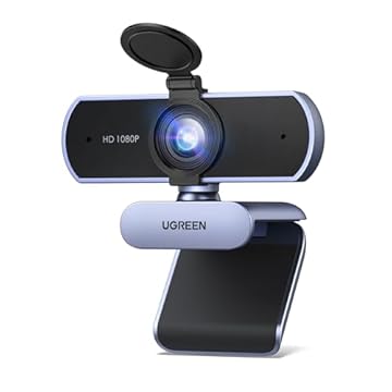 UGREEN Webcam 1080P com microfone, câmera web USB Full HD, FOV ajustável, cancelamento de ruído, plug and play, correção automática de luz, webcam de vídeo para streaming/conferência, zoom/Sk