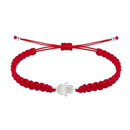 cotigo Pulsera Hilo Destino con Simbolos de acero inoxidable, amuletos de proteccion y suerte, Amuletos contra el mal de ojo - Pulsera Mujer/Pulsera Hombre (FATIMA ROJO PLAT) | Ya disponible en tu tienda friki favorita! En mundofriki.es!