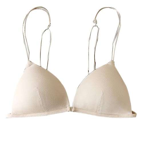 Sujetador para mujer sin aros, sujetador de espalda baja para mujer, push-up, cuello en V profundo, sujetador sin espalda profunda, sujetador de triángulo de algodón, sujetador súper push up para