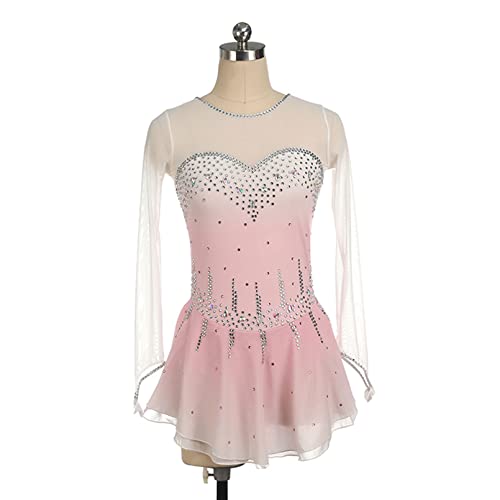 Robe de patinage rose confortable pour entraînements et galas