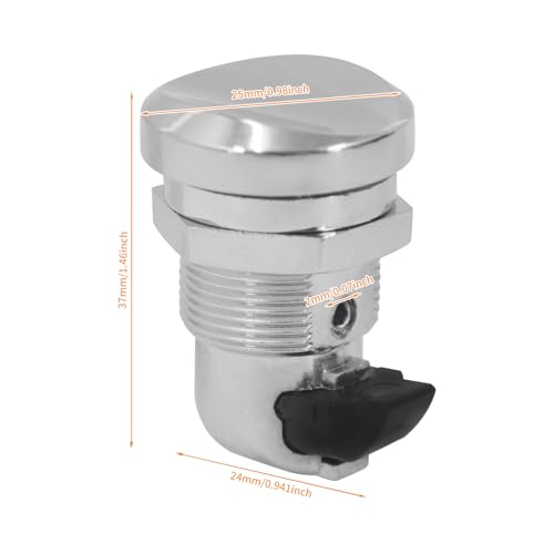 Image of Motorcycle Fuel Door Push Button Gas Oil Tank Cap Latch Kit Fit for Harley Electra Glide Road Glide Street Glide Tour Glide Tri Glide 1992-later (Chrome)