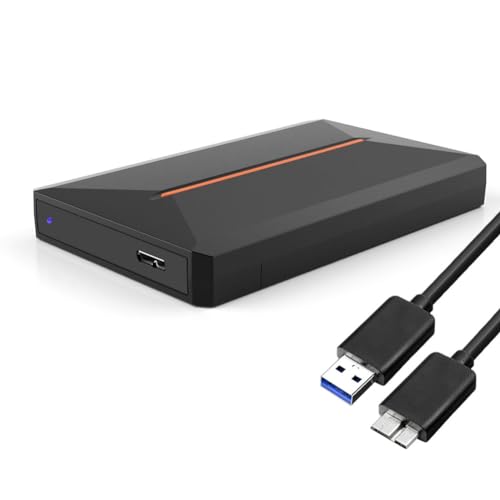 Jenalinng Caja de disco duro portátil USB 3.0 SATA2,5 para disco duro externo / OS/Linux negro duradero fácil instalación