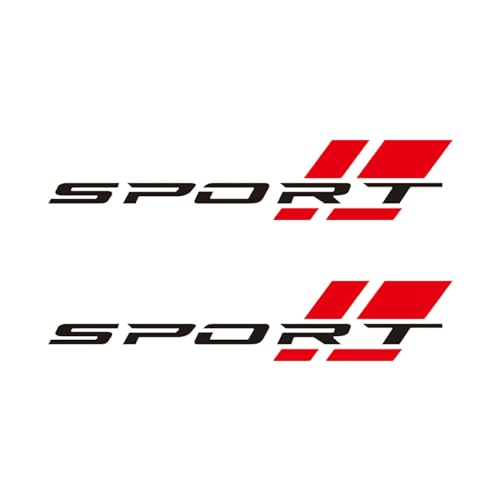 Image of 2PCS Car Sport Letter Logo Vinyl Decal, Exterior Accessories Fit for All Cars Side (Black&Red)
