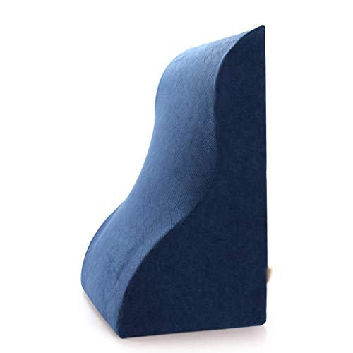 Lit wedge oreiller en mousse thérapeutique bleu pour lire et dormir confortablement - 2