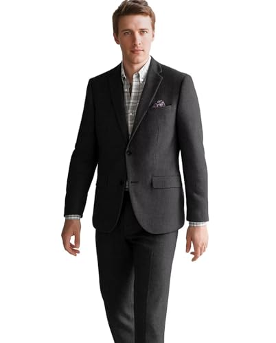 Men's Herringbone Tweed Suits 2 Piece Wedding Business Casual Suit Tuxedo Jacket Pants