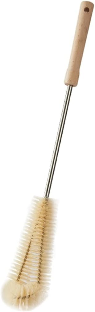 Kitchen Cleaning Brush L-Shaped Coffee Tea Glass Cup Baby Bottle Hangable Wooden Handle Cleaner Gadgets