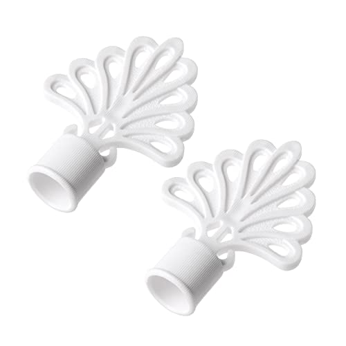 Embouts De Tringle à Rideaux OWLEEN - Lot De 2 - Blanc - Pour Tringle De 28 Mm De Diamètre - Plastique