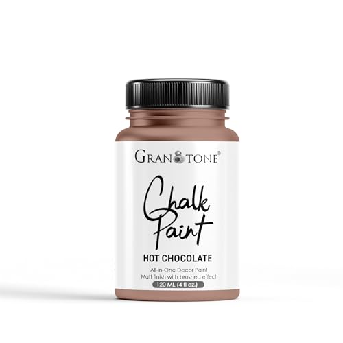 Image of GRANOTONE Chalk Paint for Furniture, Home Decor, Crafts - Eco-Friendly - All-in-One - No Wax Needed 120 ML (HOT CHOCOLATE)