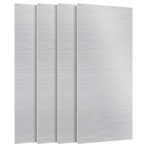 ZUQIAN 4 Pack 6061 T6 Aluminium Metal Sheet 6 x 12 x 1/16 Inch Thickness Flat Plain Plate Panel Aluminium Metal Plate Sheets with Protective Film, Aluminum Sheet for Crafting - Finely Polished