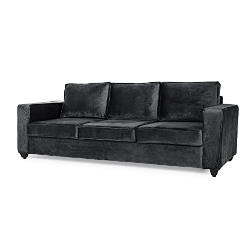 Image of Wakefit Sofa Set | 3 Year Warranty | Sofa 5 Seater, 5 Seater Sofa for Living Room, Wooden Sofa Set, Sofa Set 3+2 Seater - Napper(Fabric-Velvet : Space Grey)