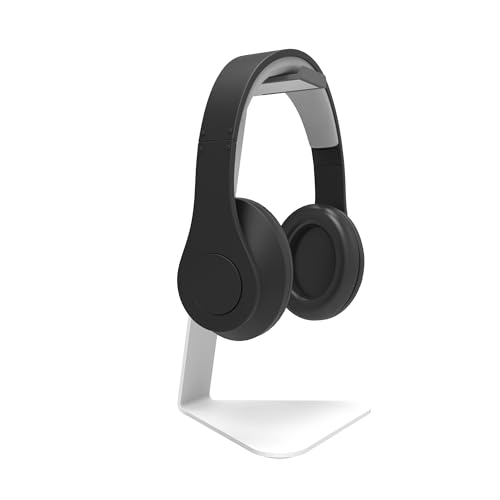 Kanto H1W Universal Headphone Stand with Curved Silicone Padding | White