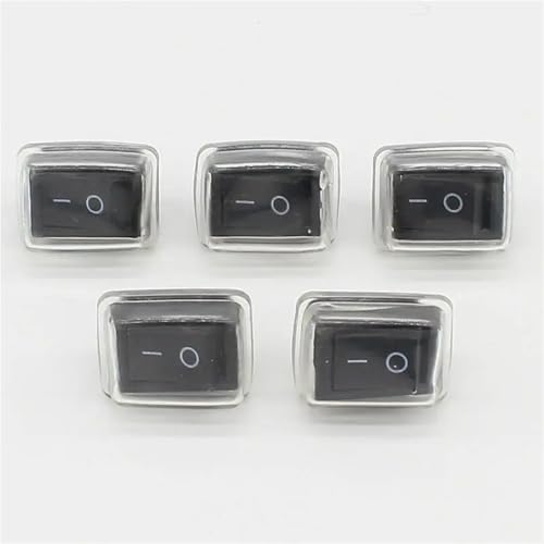 Interrupteur à bouton-poussoir noir anti-poussière 6A 10A pour circuits électriques