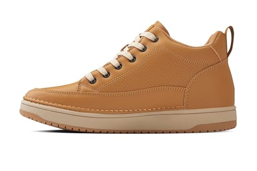 Image of CALTO Men's Invisible Height Increasing Elevator Shoes - Casual Low-top Leatherette Sneakers - 2.4 Inches Taller
