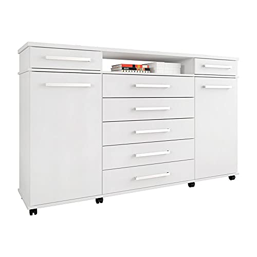 Cômoda 2 Portas 07 Gavetas London Branco - Demóbile