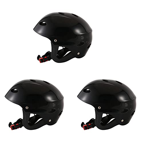 Casque de protection canoë et surf noir avec trous de ventilation lot 3