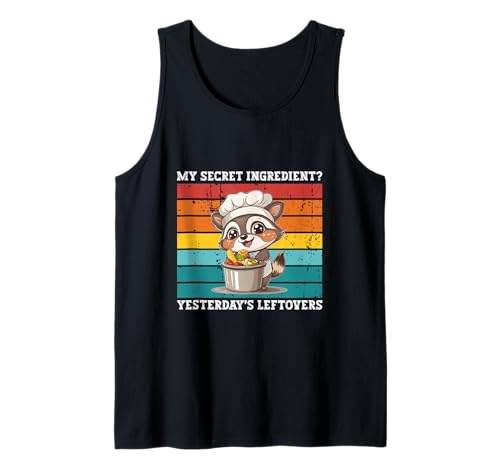 Raccoon Lover Chef Cook Cooking Kawaii Lindo Divertido Mapache Camiseta sin Mangas