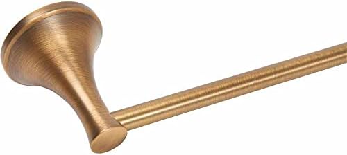 wilko Towel Rail Antique Brass, Gold Colour Towel Rails And Hooks With Fittings, Zinc Alloy & Stainless Steel Towel Rail, H5.5 x W60.5 x D7.5cm