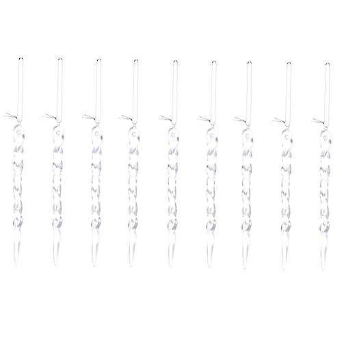 Ciieeo 24piezas Adornos Navideños Árbol Colgantes De Carámbanos Acrílicos para Pinheiro De Natal Decoración De Fiesta