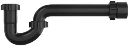 PROFLO PFPTP100 1-1/4" x 1-1/2" Plastic Slip-Joint P-Trap with PVC Marvel Connector - Black