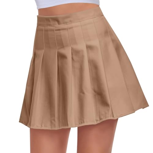 Image of Pleated Skirts for Women Tennis Skirt with Shorts High Waisted Mini Skort